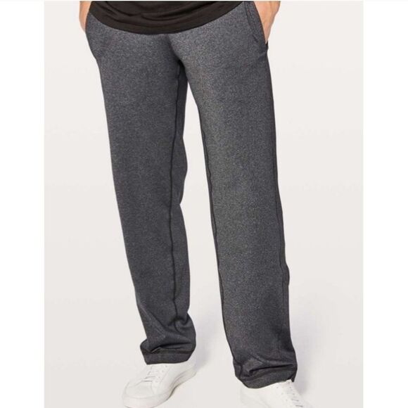 Lululemon Kung Fu Heathered Gray Black Sweat Pants Sz M - Picture 1 of 9